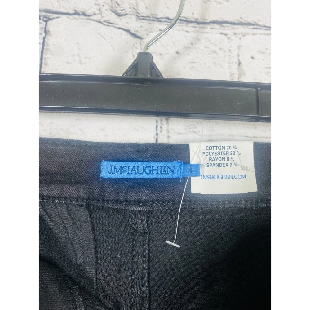 J. McLaughlin Rainey Jeans Womens Straight Leg Split Hem Black Size 4 NEW